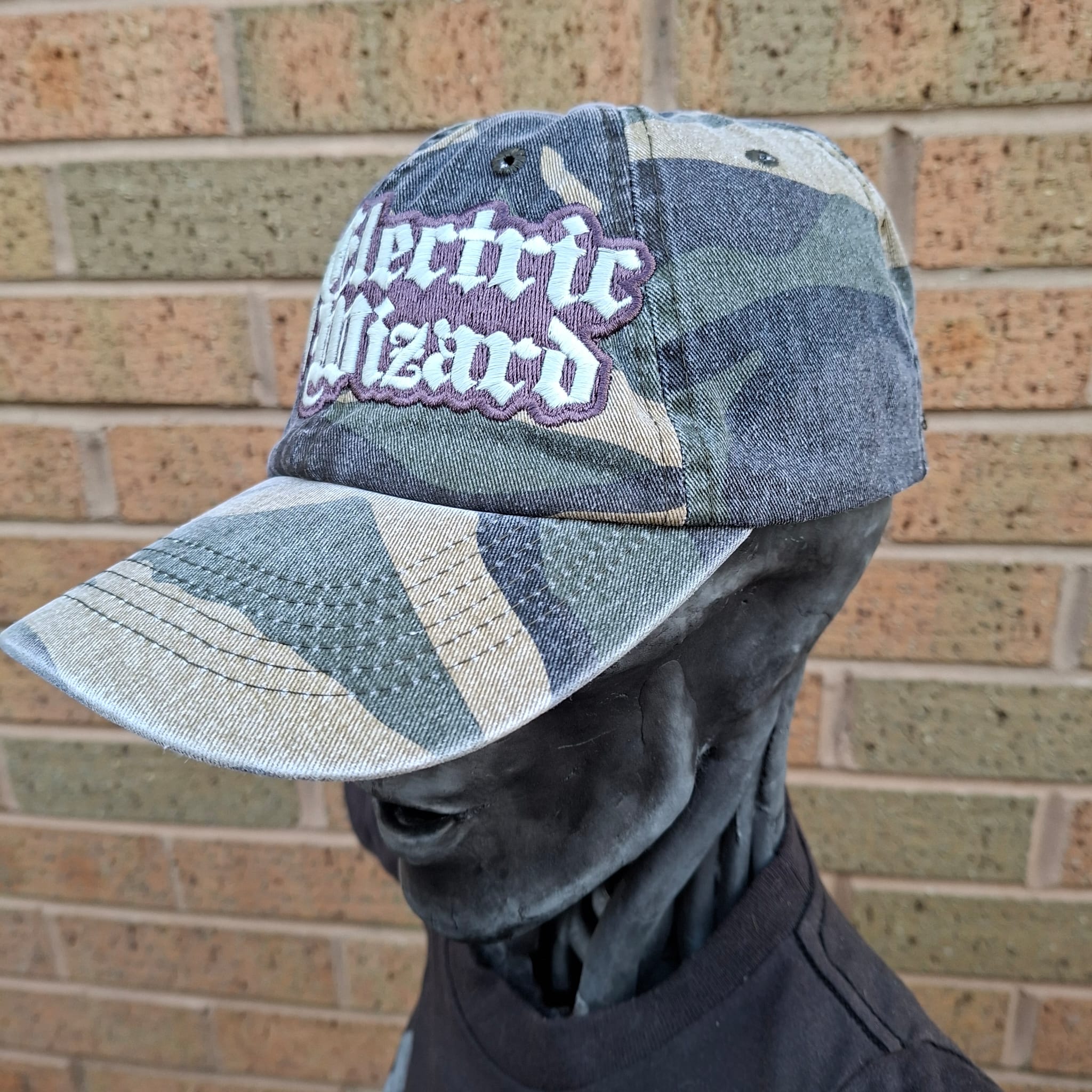 electric-wizard-logo-casquette-dad-cap-camo-vert-phospho image 3