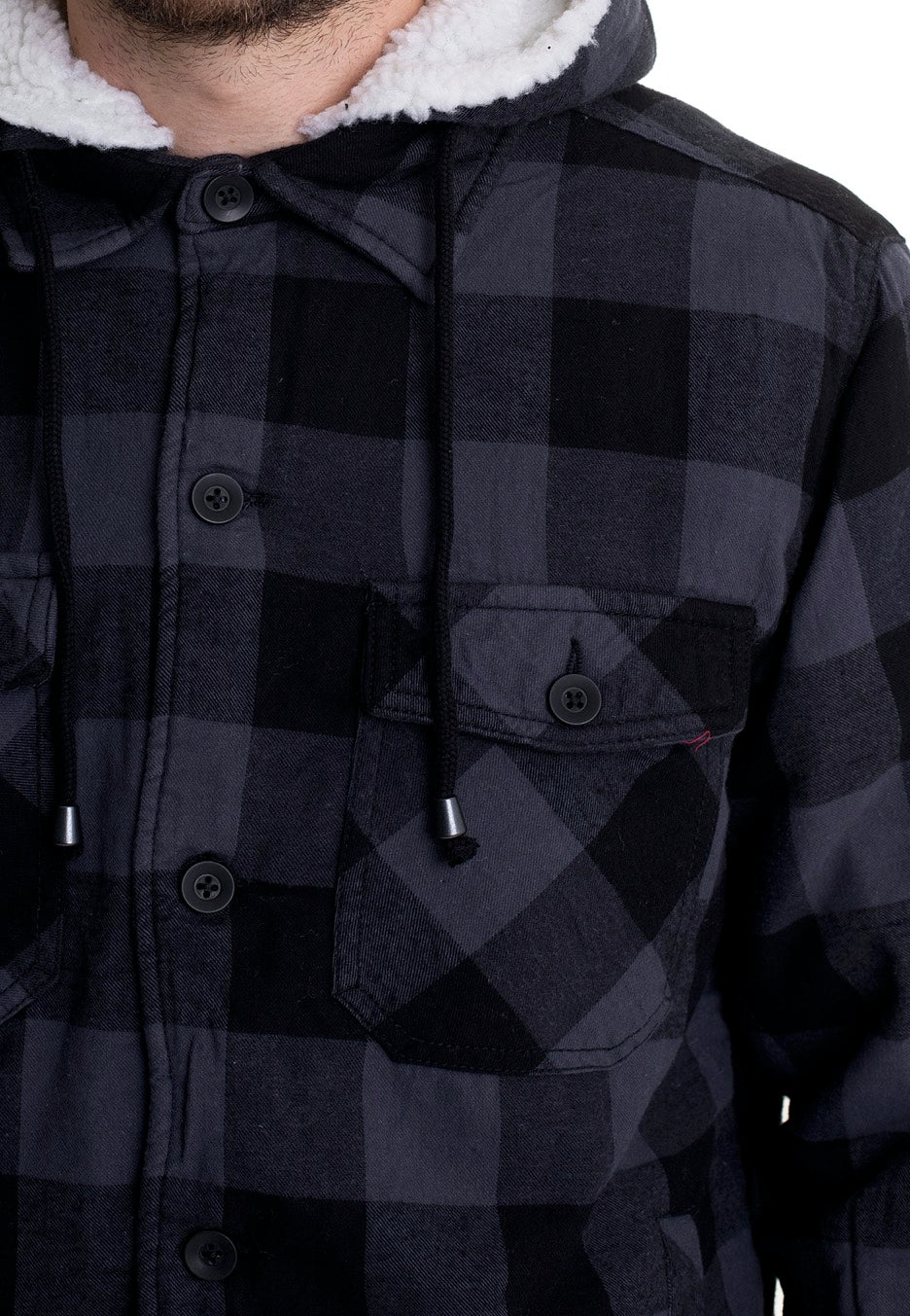 brandit-lumberjacket-hooded-veste-noir-gris-carreaux image 2