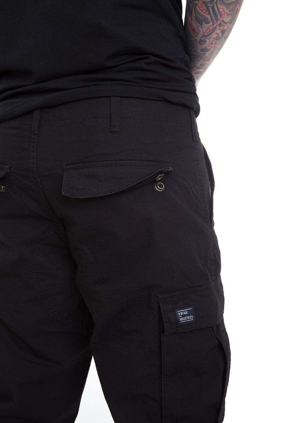 vintage-industries-tyrone-bdu-pantalon-cargo-noir image 6