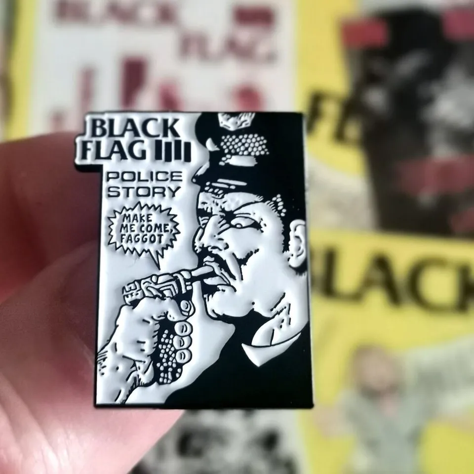 black-flag-police-story-pin-mail-small-30mm-papillon image 1