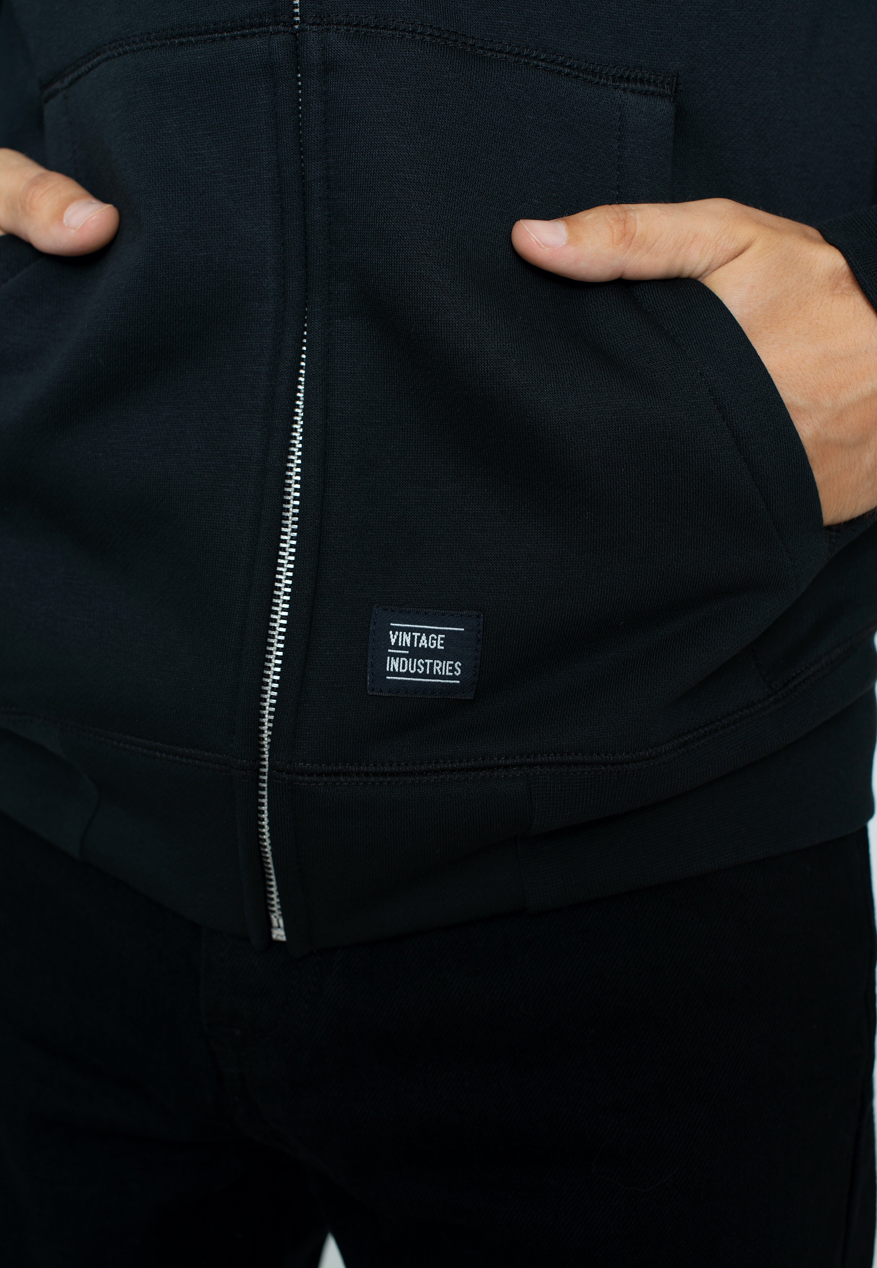 vintage-industries-redstone-sweat-zipp-noir-taille-l image 2