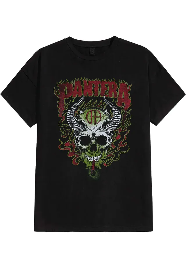 pantera-fire-skull-t-shirt-noir-thrash-metal image 1