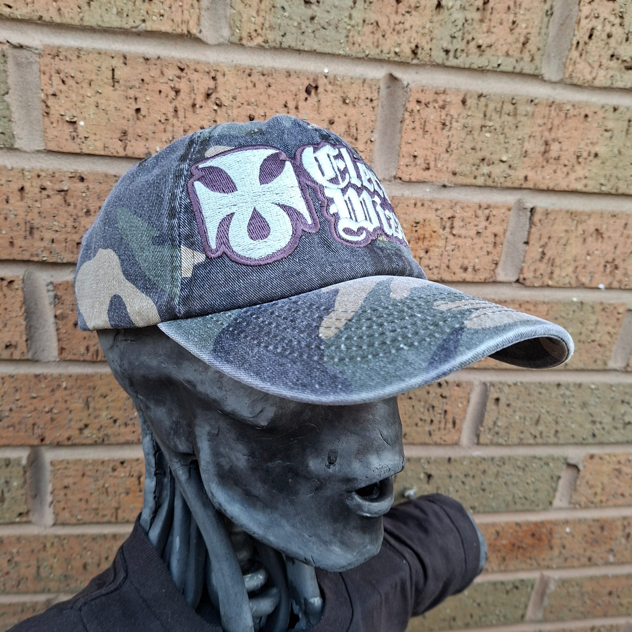 electric-wizard-logo-casquette-dad-cap-camo-vert-phospho image 4