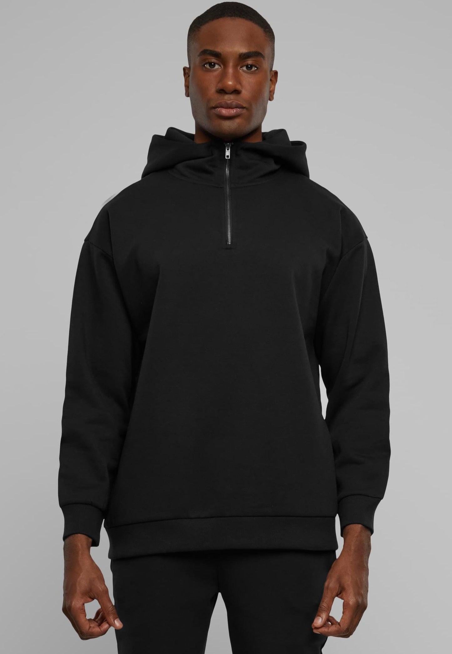 urban-classics-zipped-high-neck-hoodie-noir-homme image 1