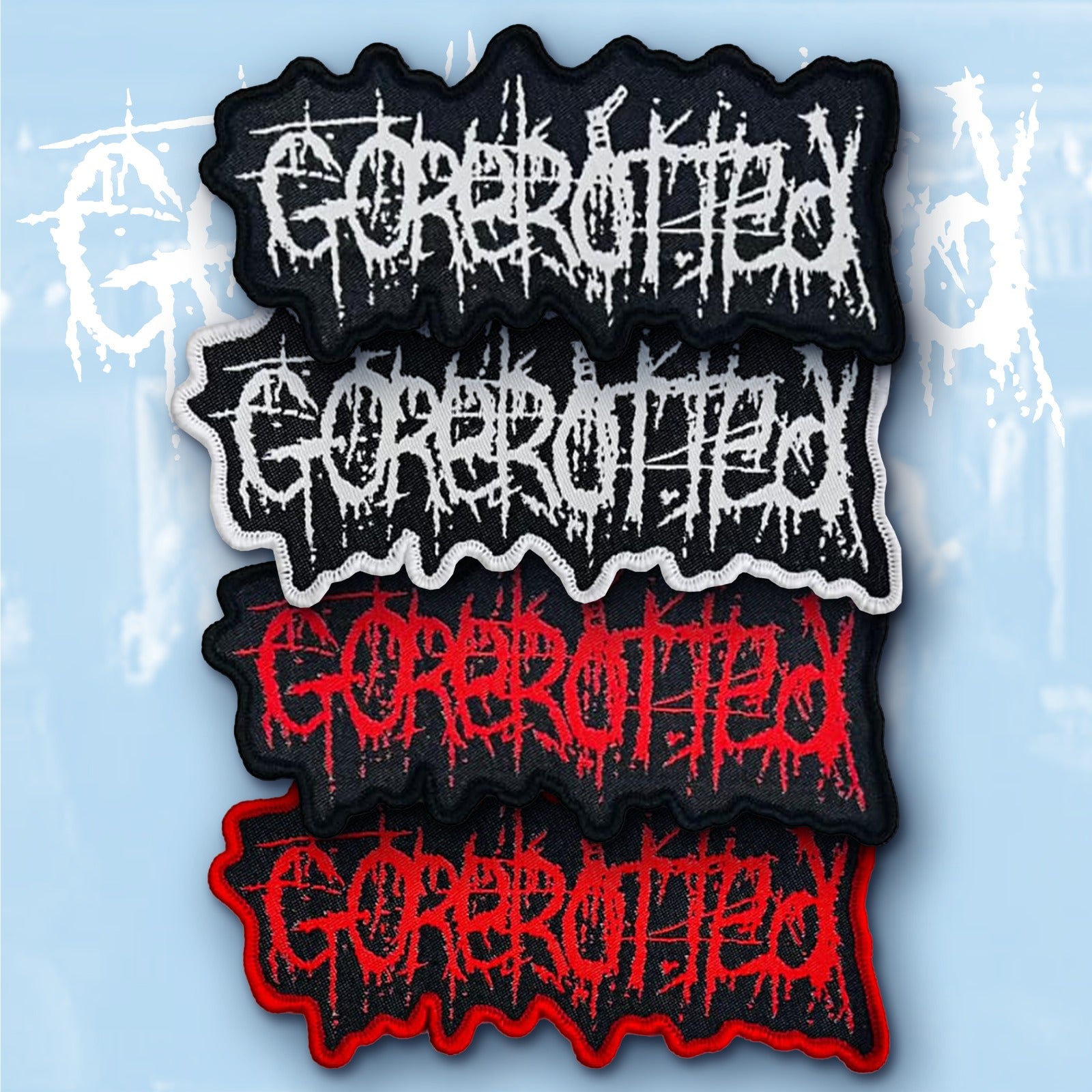 gorerotted-logo-patch-tiss-rouge-bordure-noire image 1