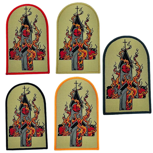 783punx-small-patch-burn-your-local-church-patch-tiss-bordure-noire image 1