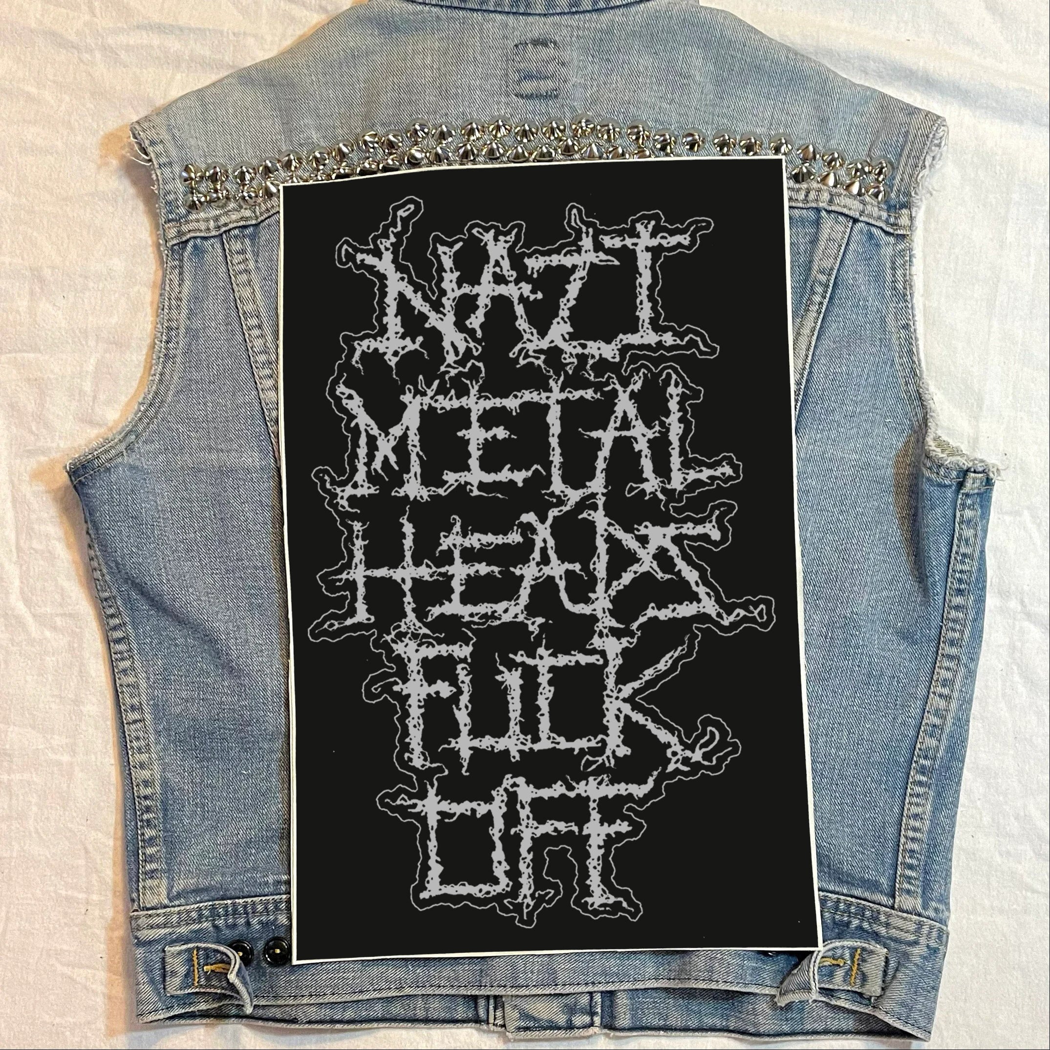 783punx-nazi-metalheads-fuck-off-backpatch-gris-sur-noir image 1