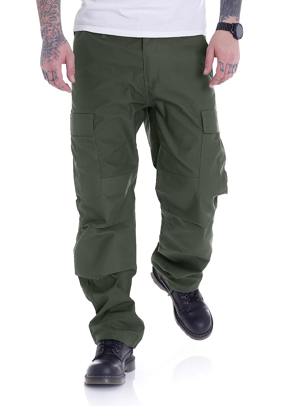 vintage-industries-bdu-cargo-pantalon-olive-loose-homme image 1