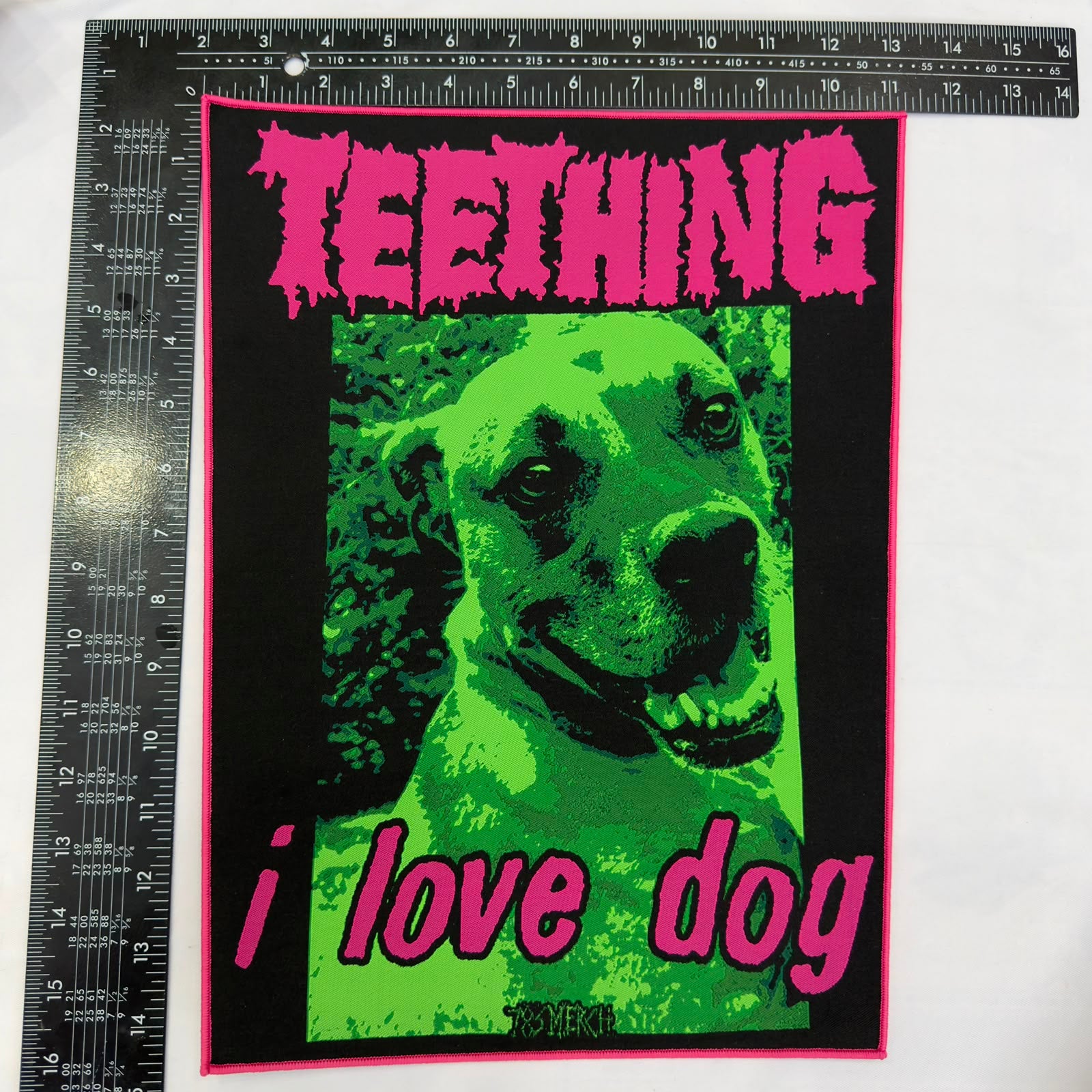 783punx-backpatch-teething-i-love-dog-cusson-dos-tiss-bordure-noire image 5