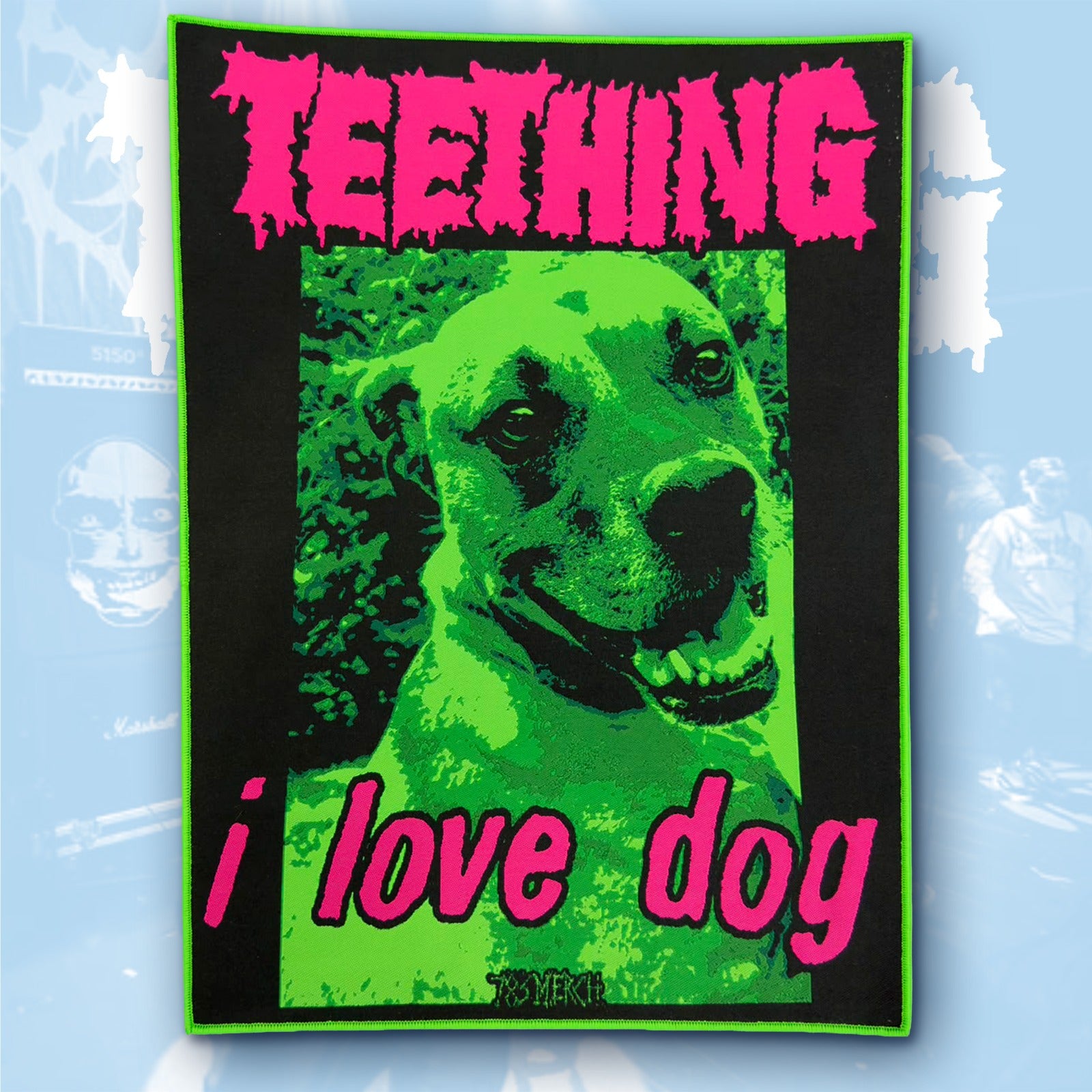 783punx-backpatch-teething-i-love-dog-cusson-dos-tiss-bordure-noire image 6