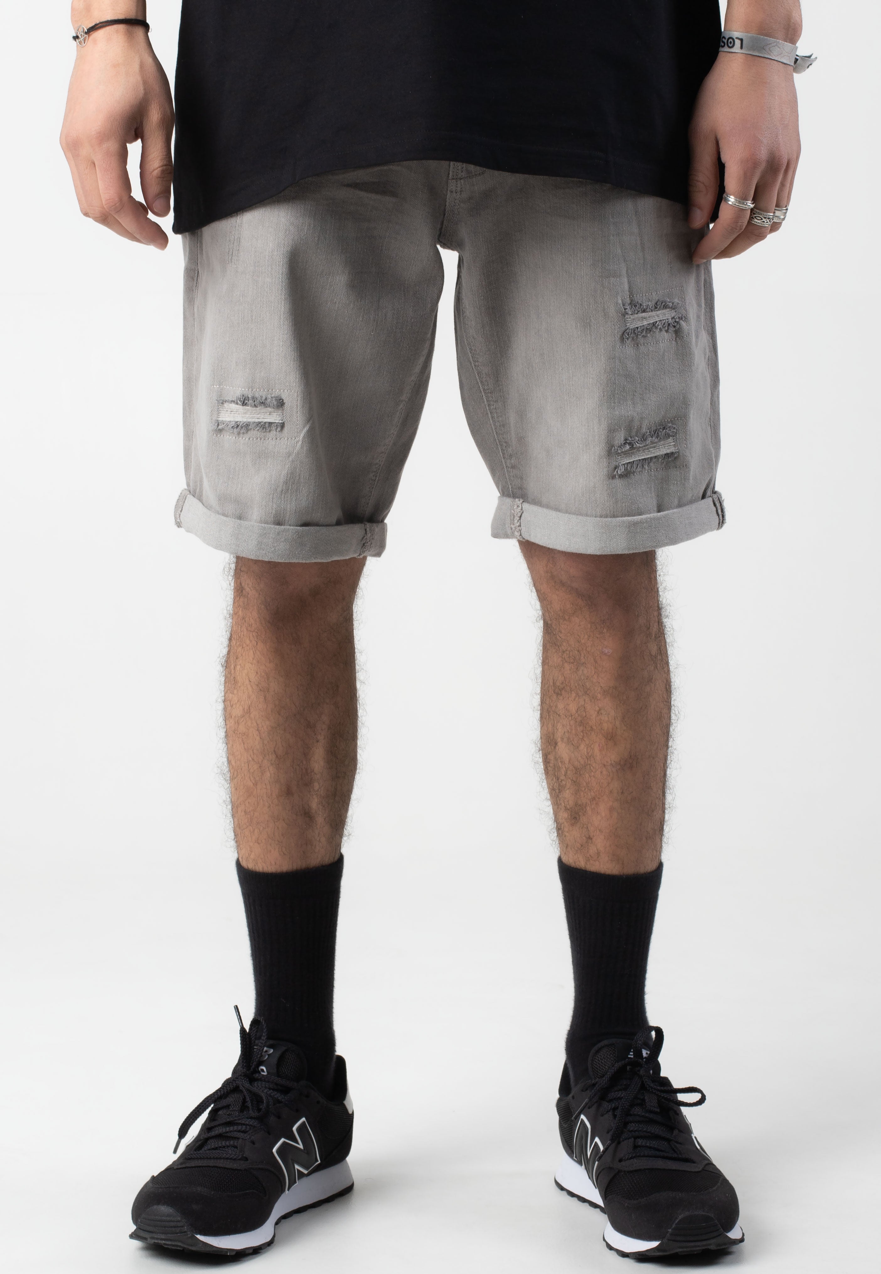 indicode-kaden-holes-short-jean-gris-clair-homme image 2