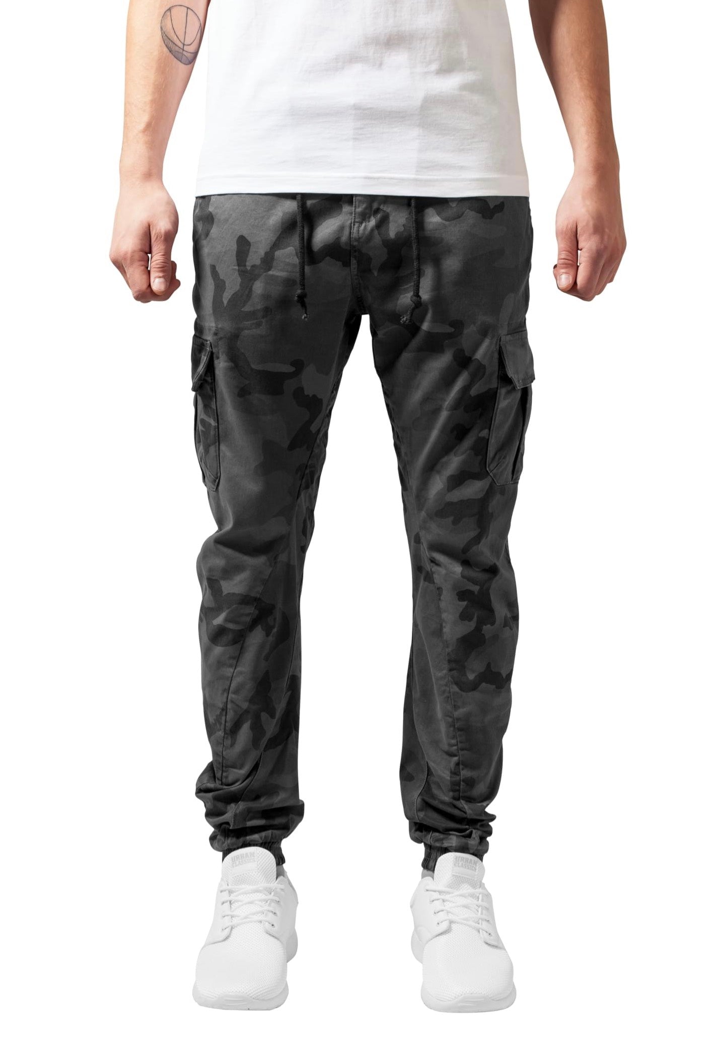 urban-classics-camo-cargo-pantalon-cargo-gris-camouflage-homme image 4