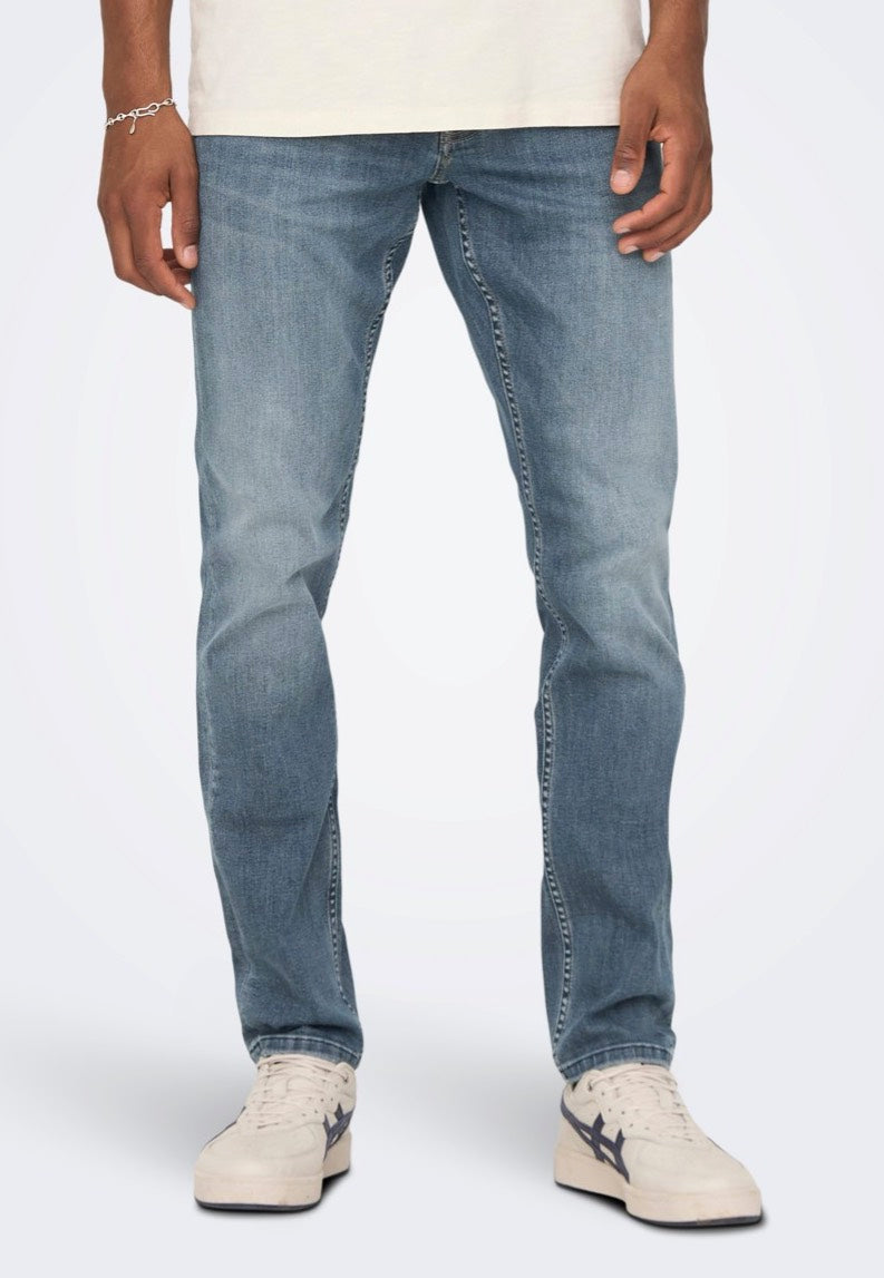 only-sons-loom-slim-jean-slim-bleu-fonc-homme image 1