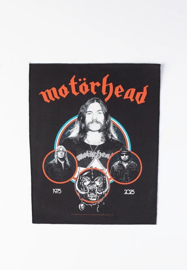 mot-rhead-band-circle-backpatch-dos-noir-polyester image 1