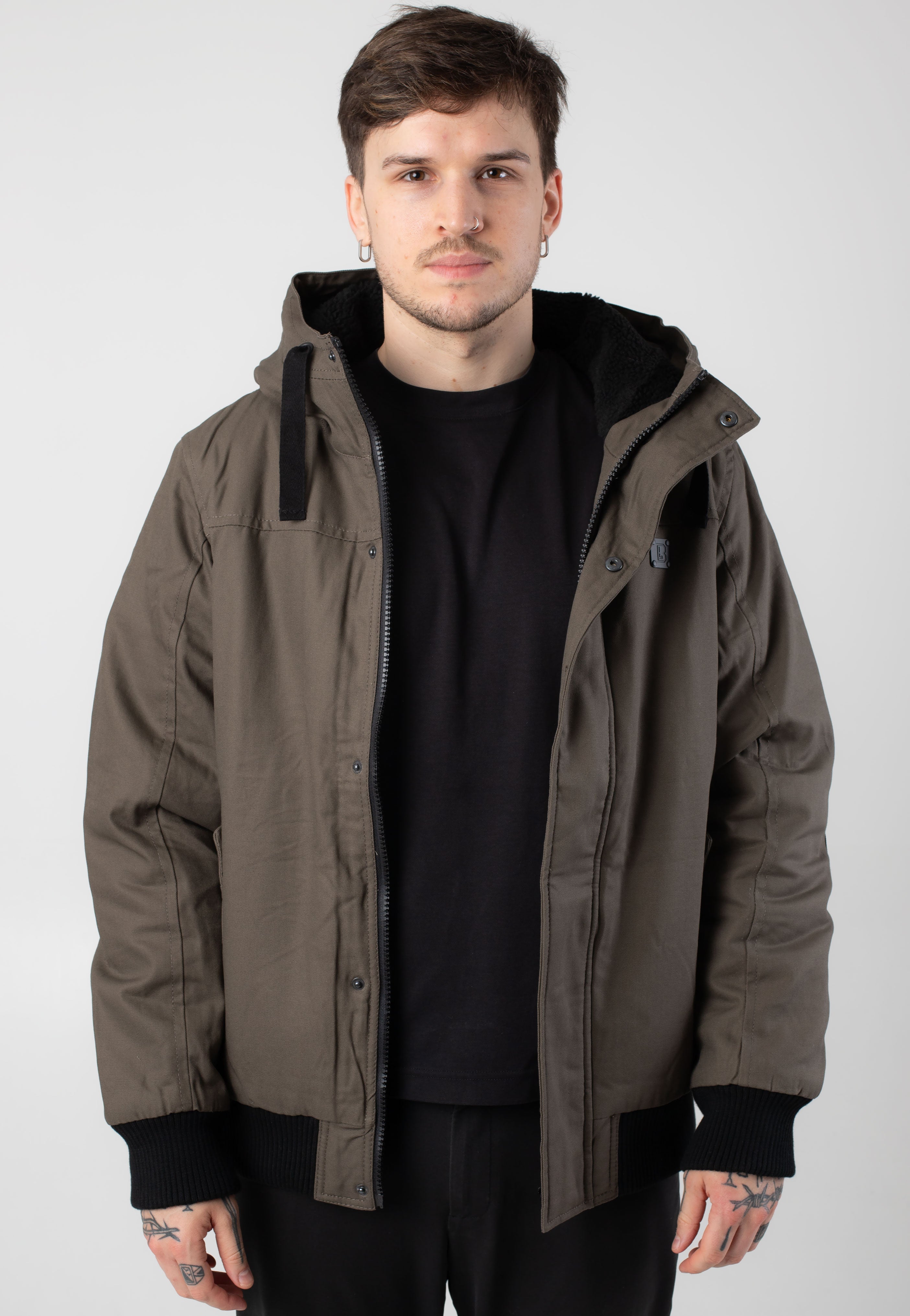 brandit-essential-olive-veste-hiver-homme-twill image 2