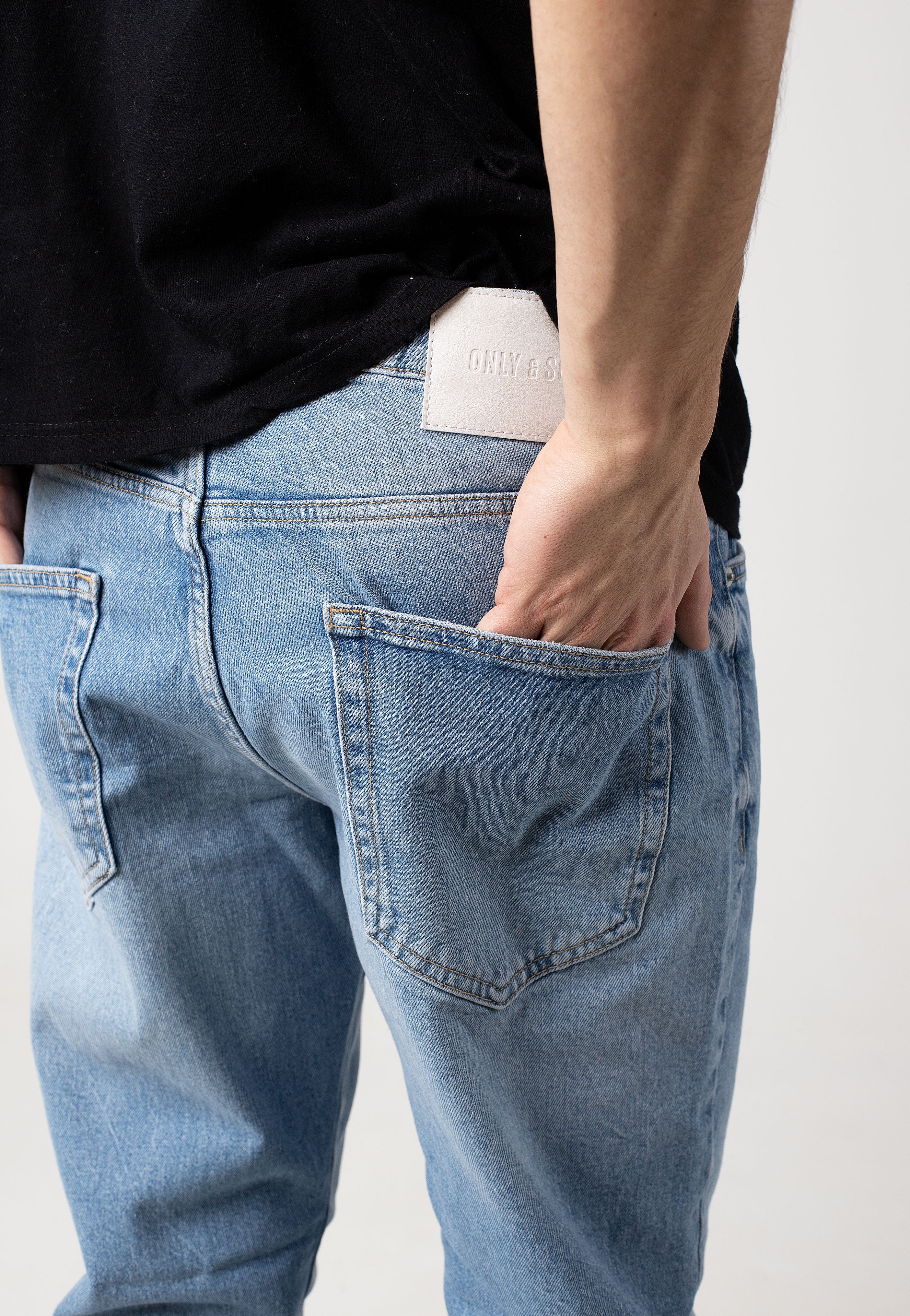 only-sons-yoke-tape-jean-homme-bleu-clair-w32-l32 image 5