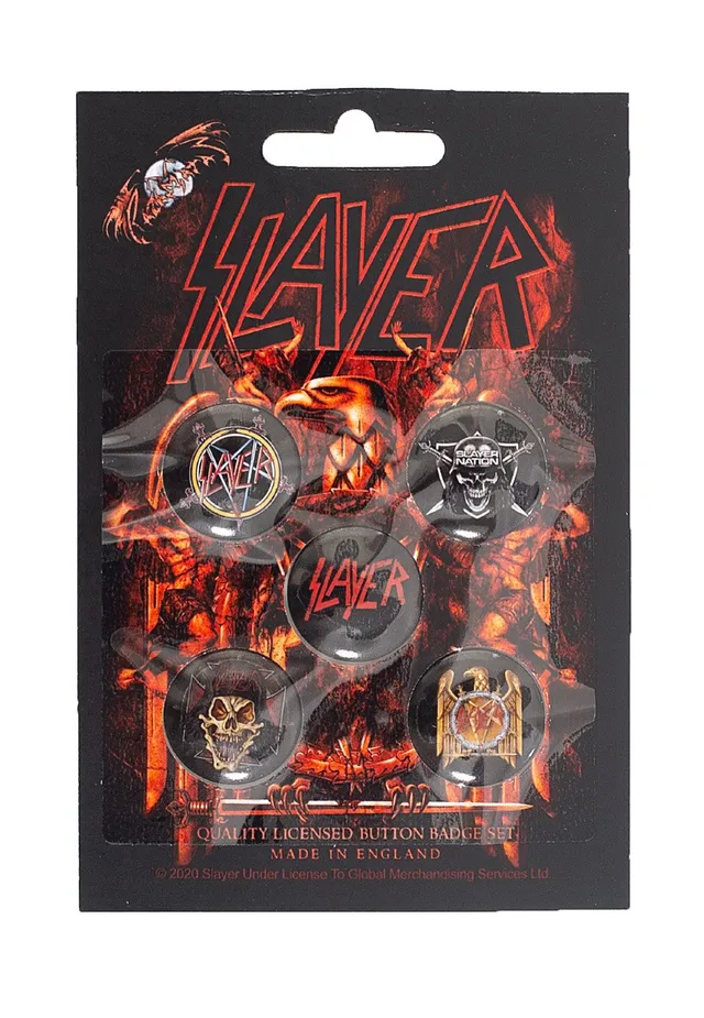 slayer-eagle-pack-of-5-badges-lot-5-noir-thrash-metal image 1