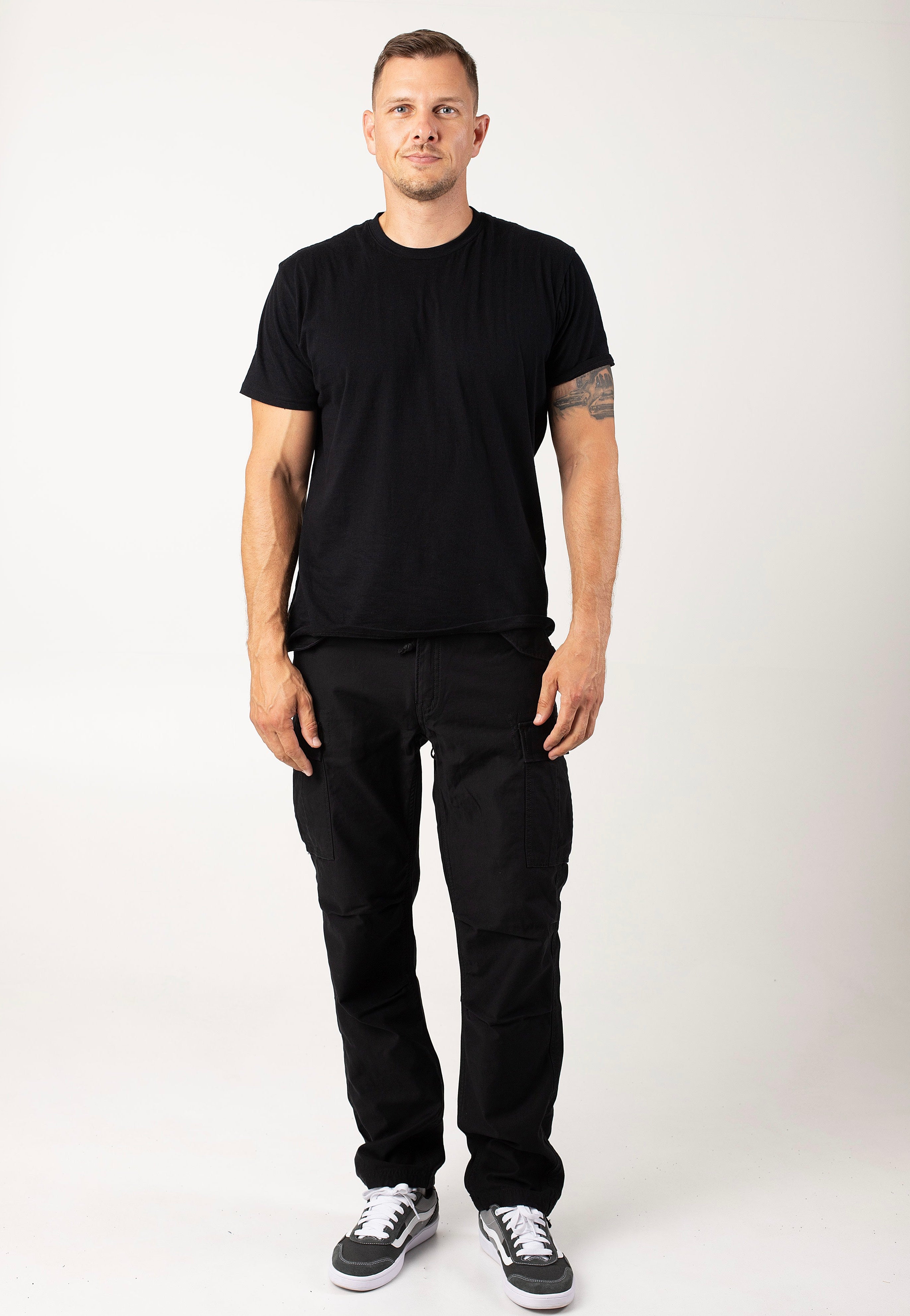 vintage-industries-m65-heavy-satin-pantalon-cargo-noir image 2