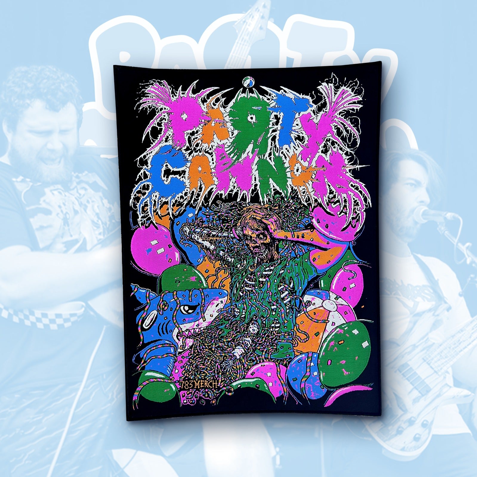 party-cannon-partied-in-half-backpatch-dos-tiss-bordure-noire image 2