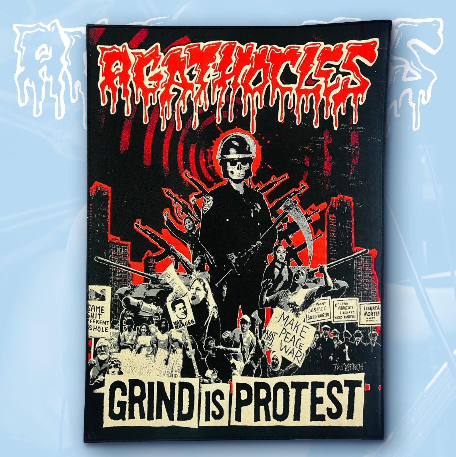 agathocles-grind-is-protest-backpatch-tiss-dos image 2