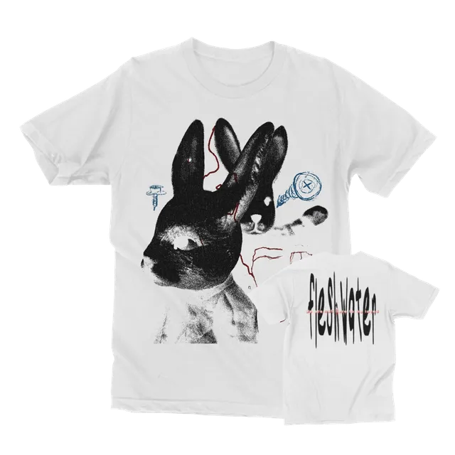 fleshwater-white-rabbit-cement-t-shirt-coton-taille-l image 1