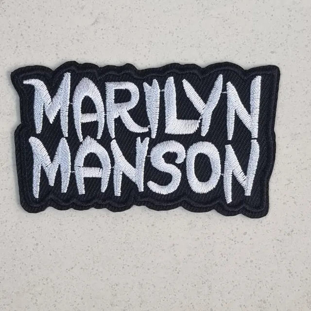 marilyn-manson-logo-patch-tiss-blanc image 1