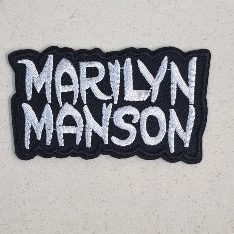 marilyn-manson-logo-patch-tiss-blanc image 1