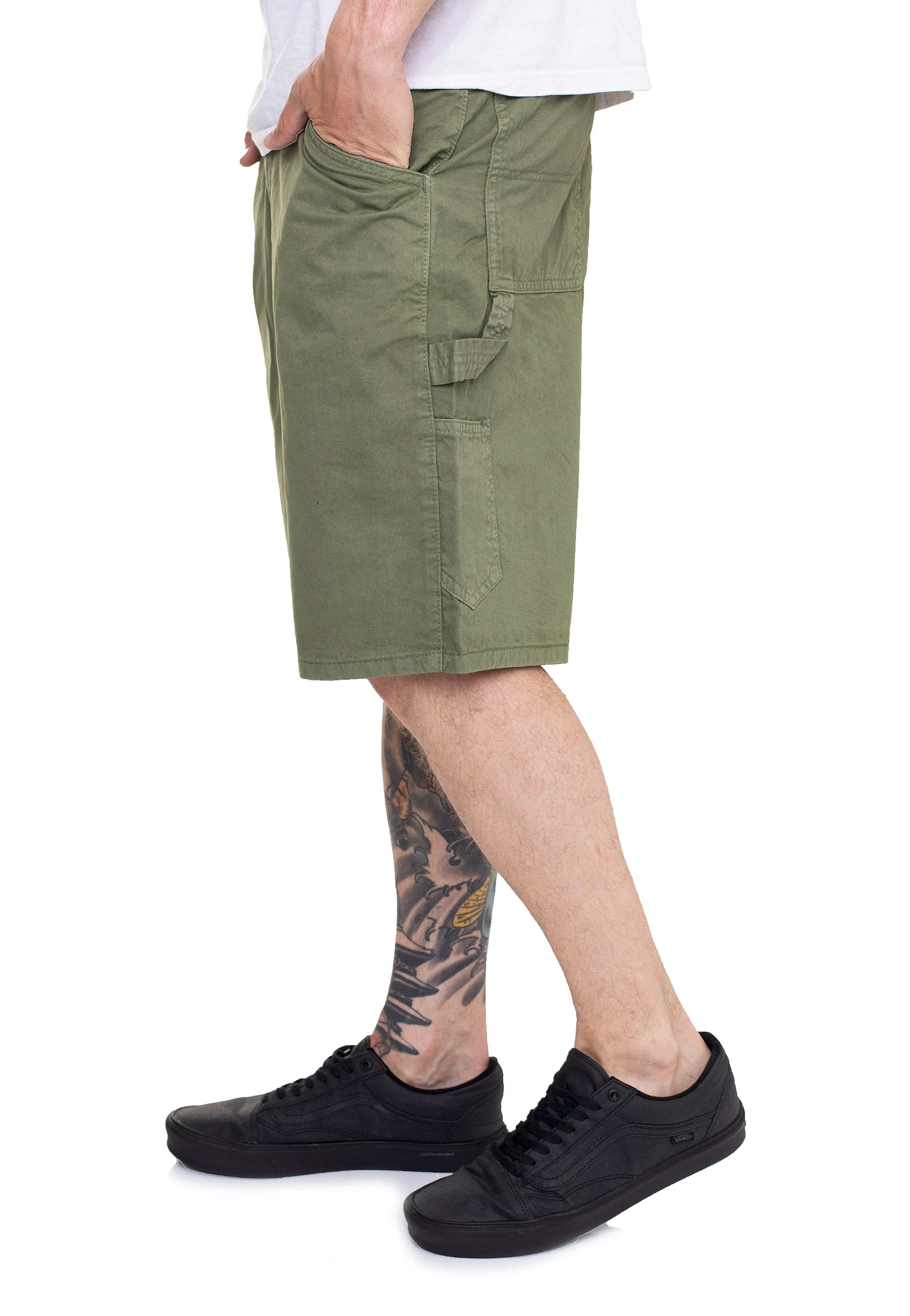 urban-classics-carpenter-newolive-short-vert-homme image 4