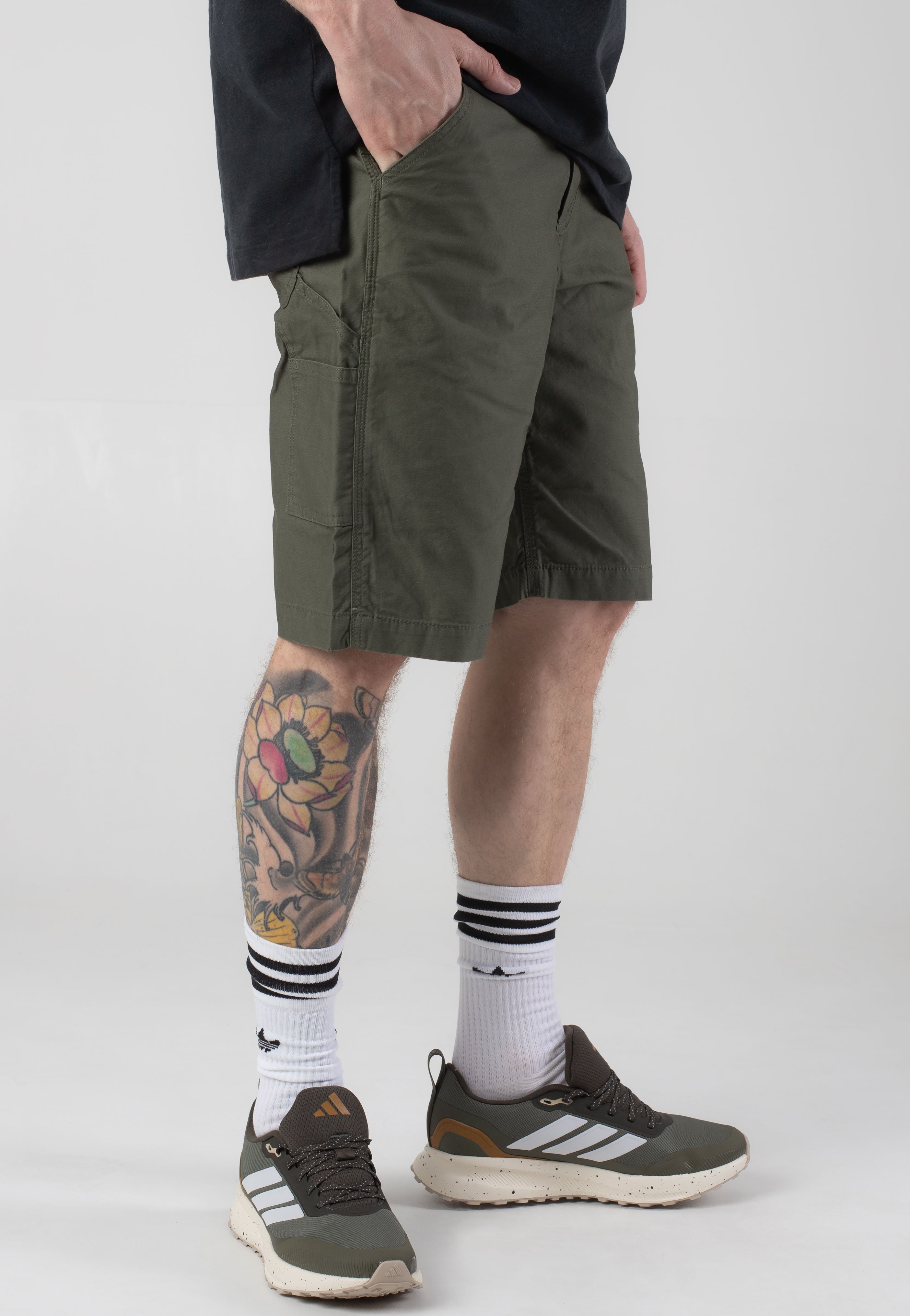 vintage-industries-alcott-olive-short-vert-homme-cargo image 3