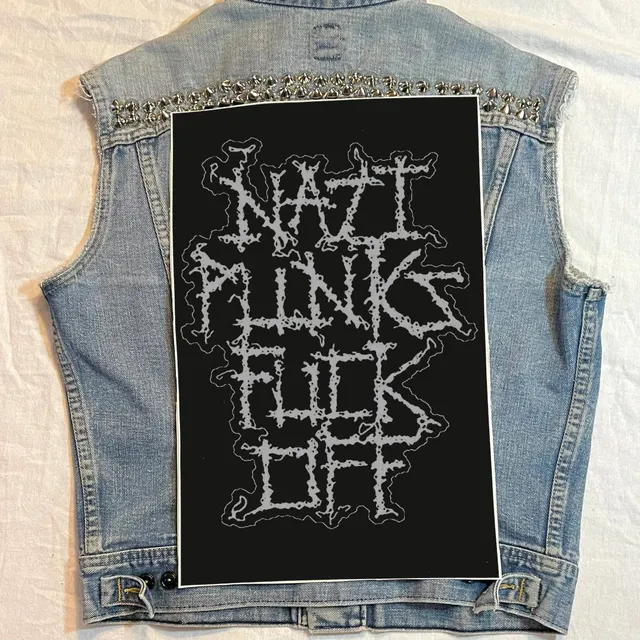nazi-punks-fuck-off-backpatch-dos-gris-sur-noir image 1