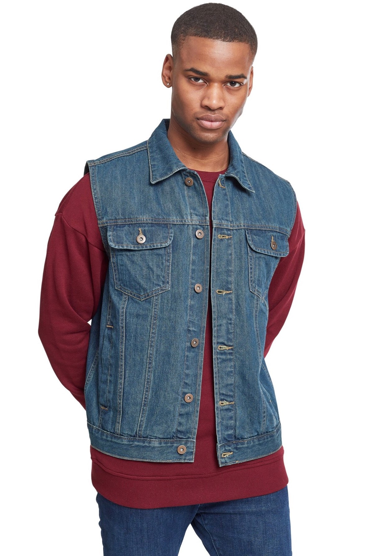 urban-classics-denim-gilet-jean-homme-bleu-denim image 3