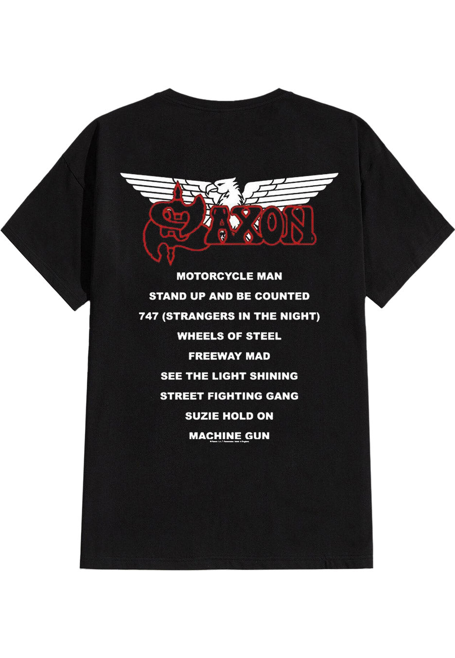 saxon-wheels-of-steel-t-shirt-noir-manches-courtes image 2