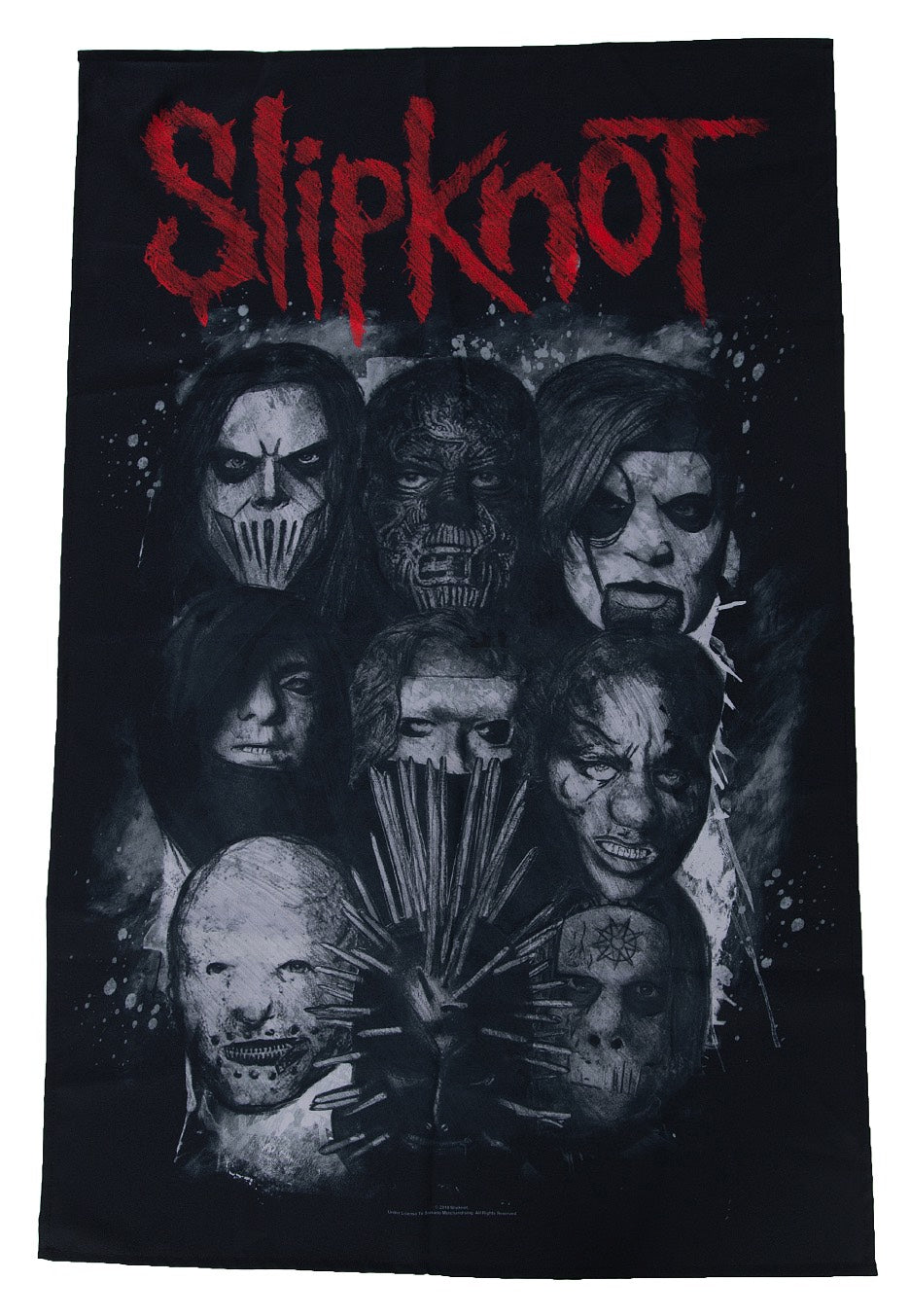 slipknot-masks-drapeau-noir-taille-unique-d-co-metal image 1