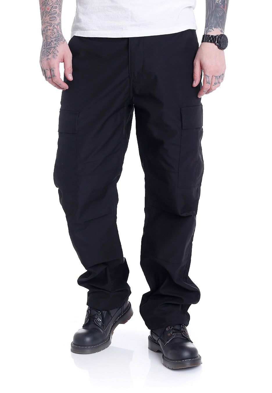 vintage-industries-bdu-cargo-pantalon-cargo-noir-loose-fit image 1