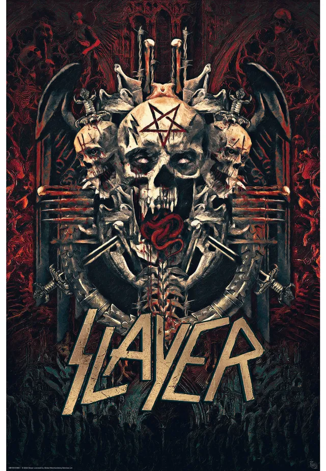 slayer-skullagramm-maxi-poster-noir-thrash-metal image 1