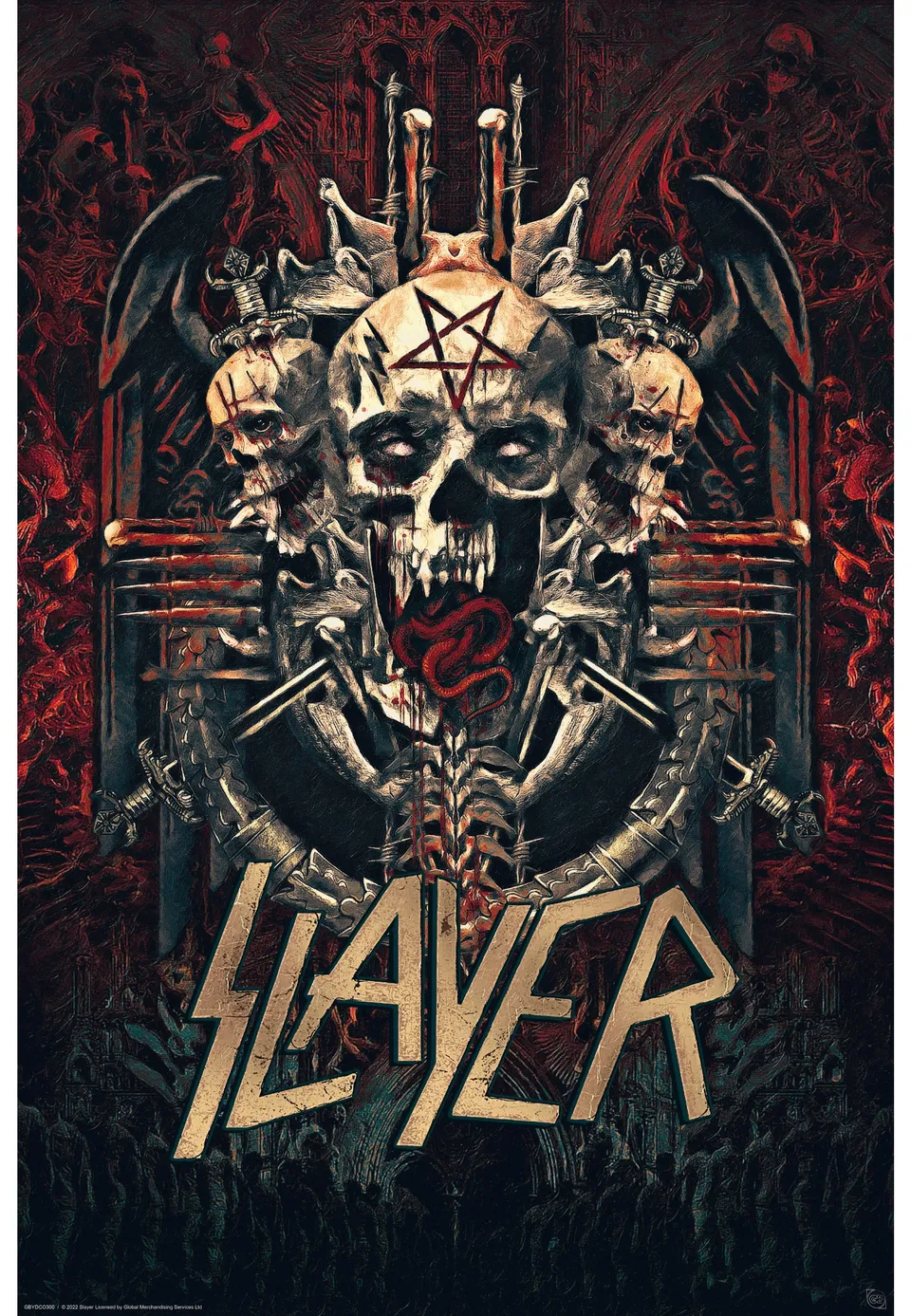 slayer-skullagramm-maxi-poster-noir-thrash-metal image 1
