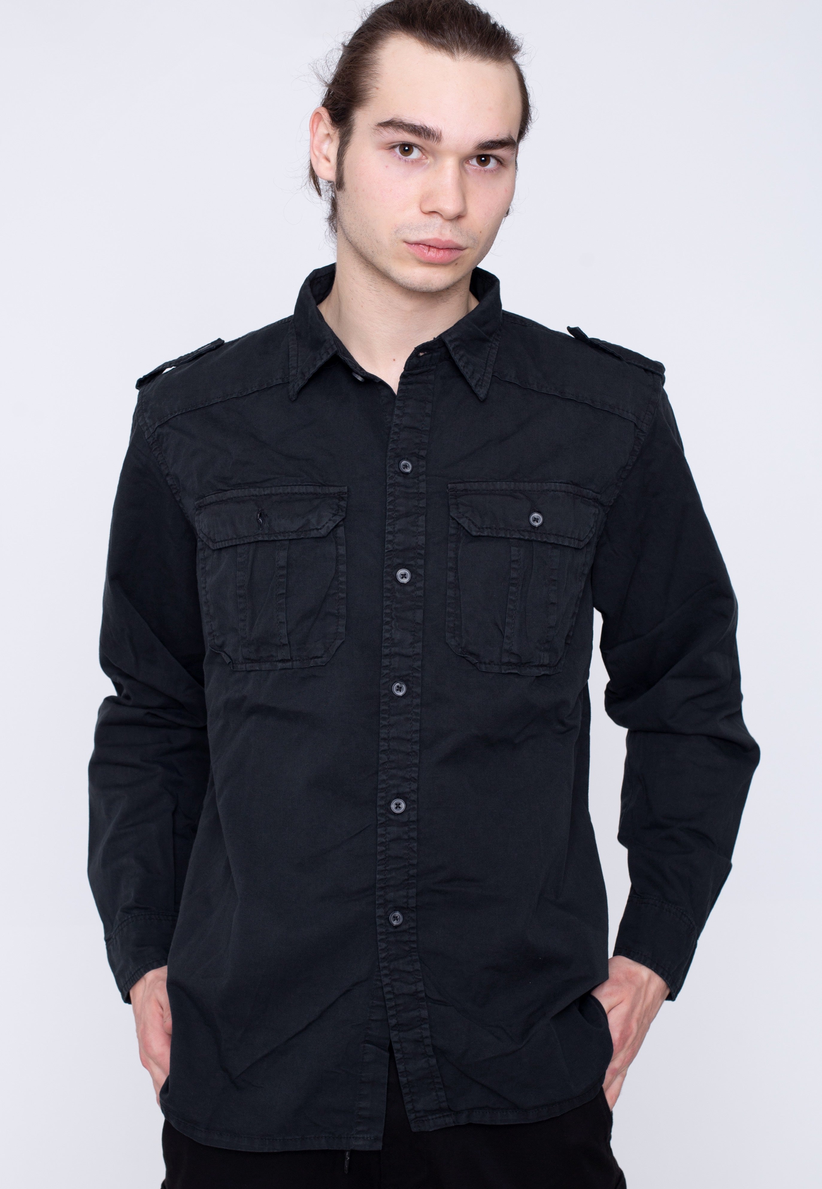 surplus-m65-basic-chemise-noire-manches-longues-taille-l image 1