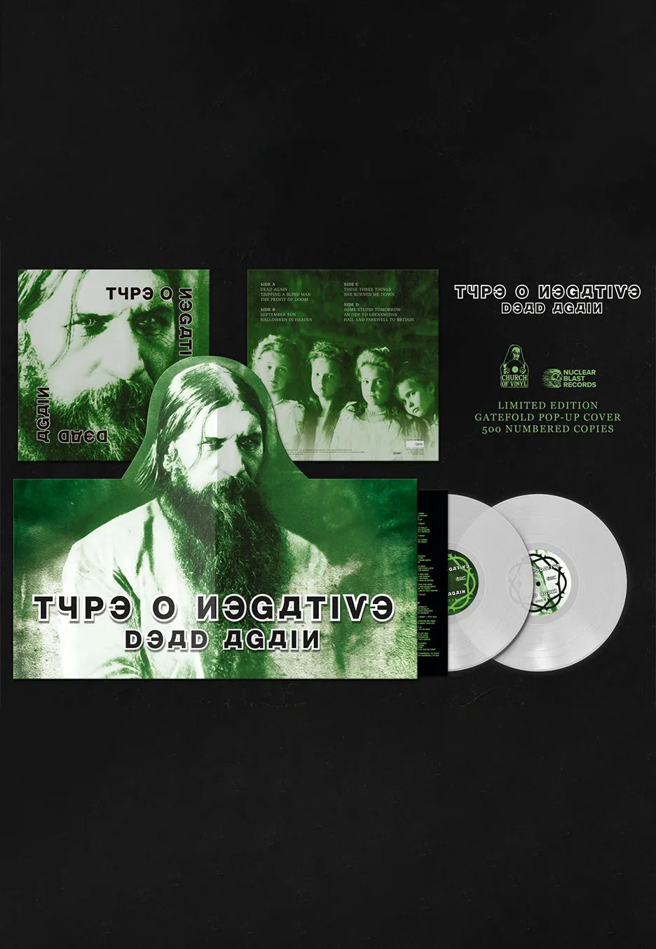 type-o-negative-dead-again-2lp-vinyle-milky-clear image 1