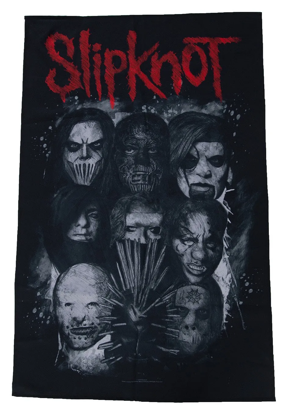 slipknot-masks-drapeau-noir-taille-unique-d-co-metal image 1