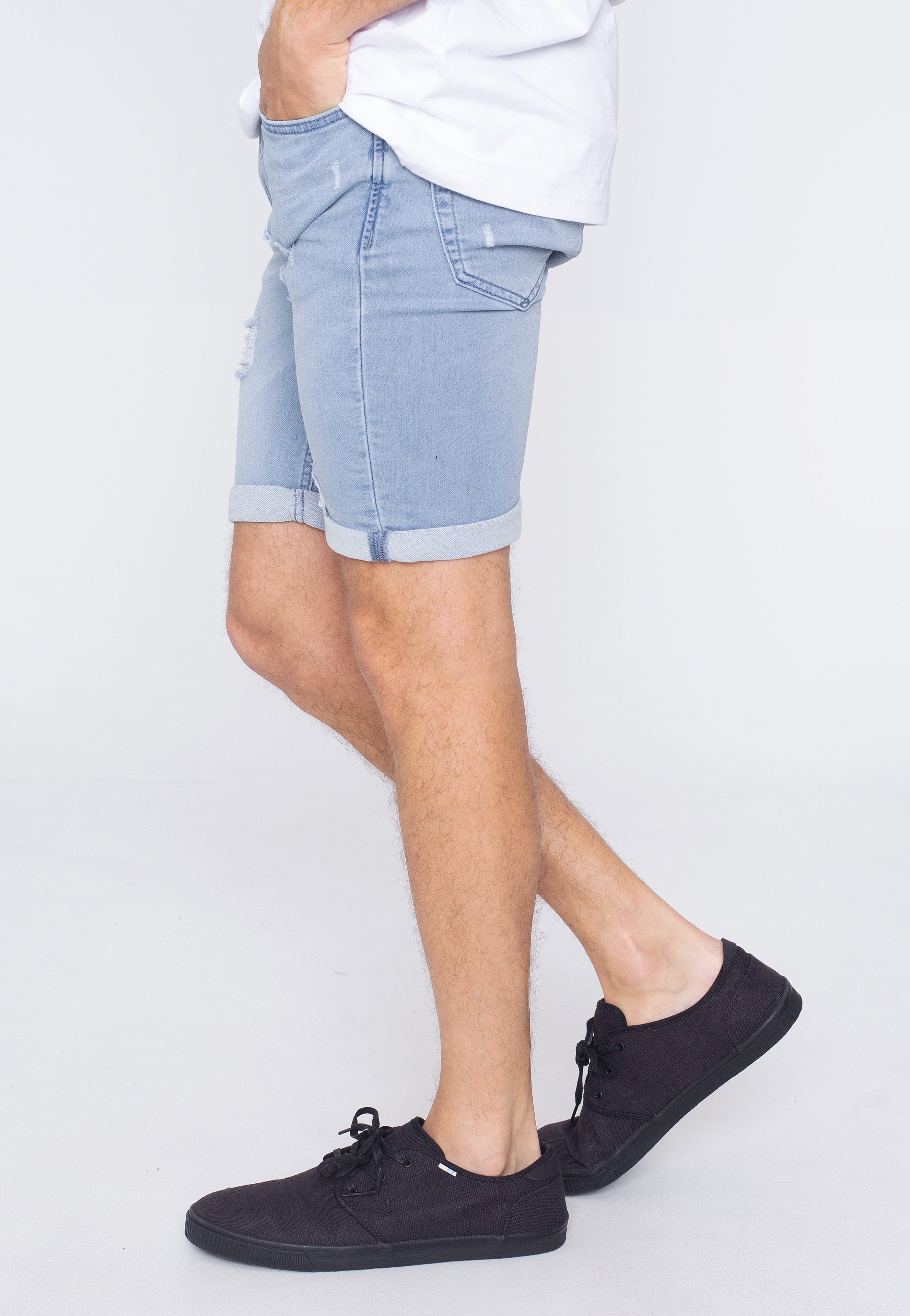 only-sons-ply-damage-jog-short-jean-bleu-homme image 2
