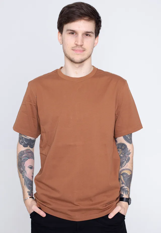 vintage-industries-devin-rust-t-shirt-marron-homme image 1