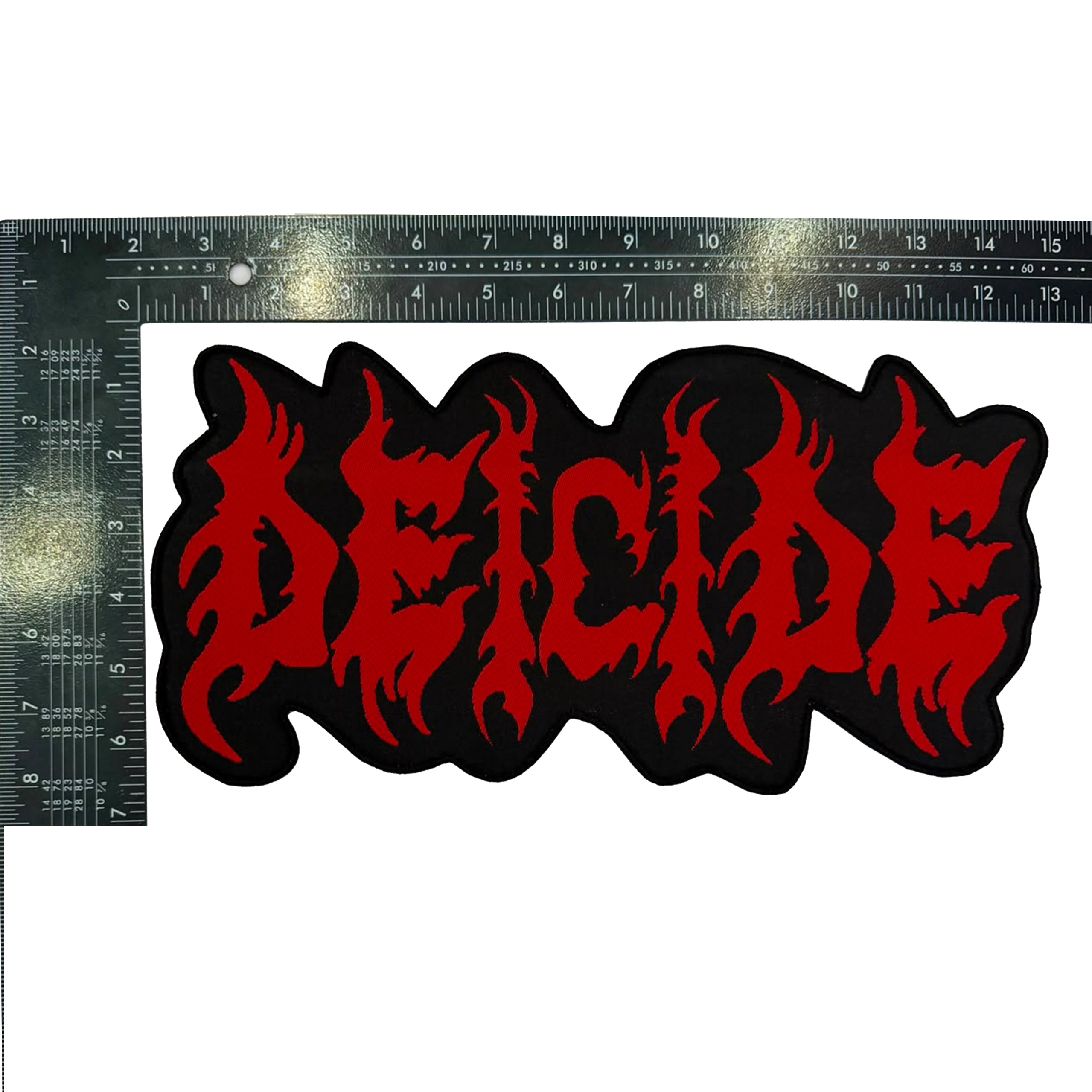 deicide-logo-patch-tiss-oversize-bordure-rouge-12-pouces image 3