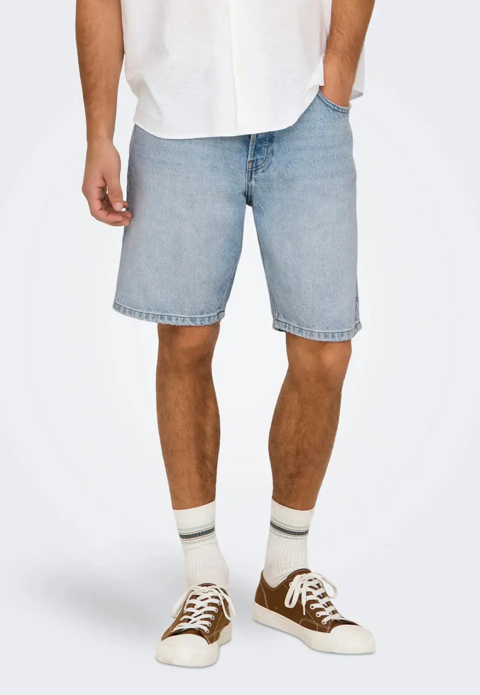 only-sons-edge-light-blue-short-jean-bleu-m image 1