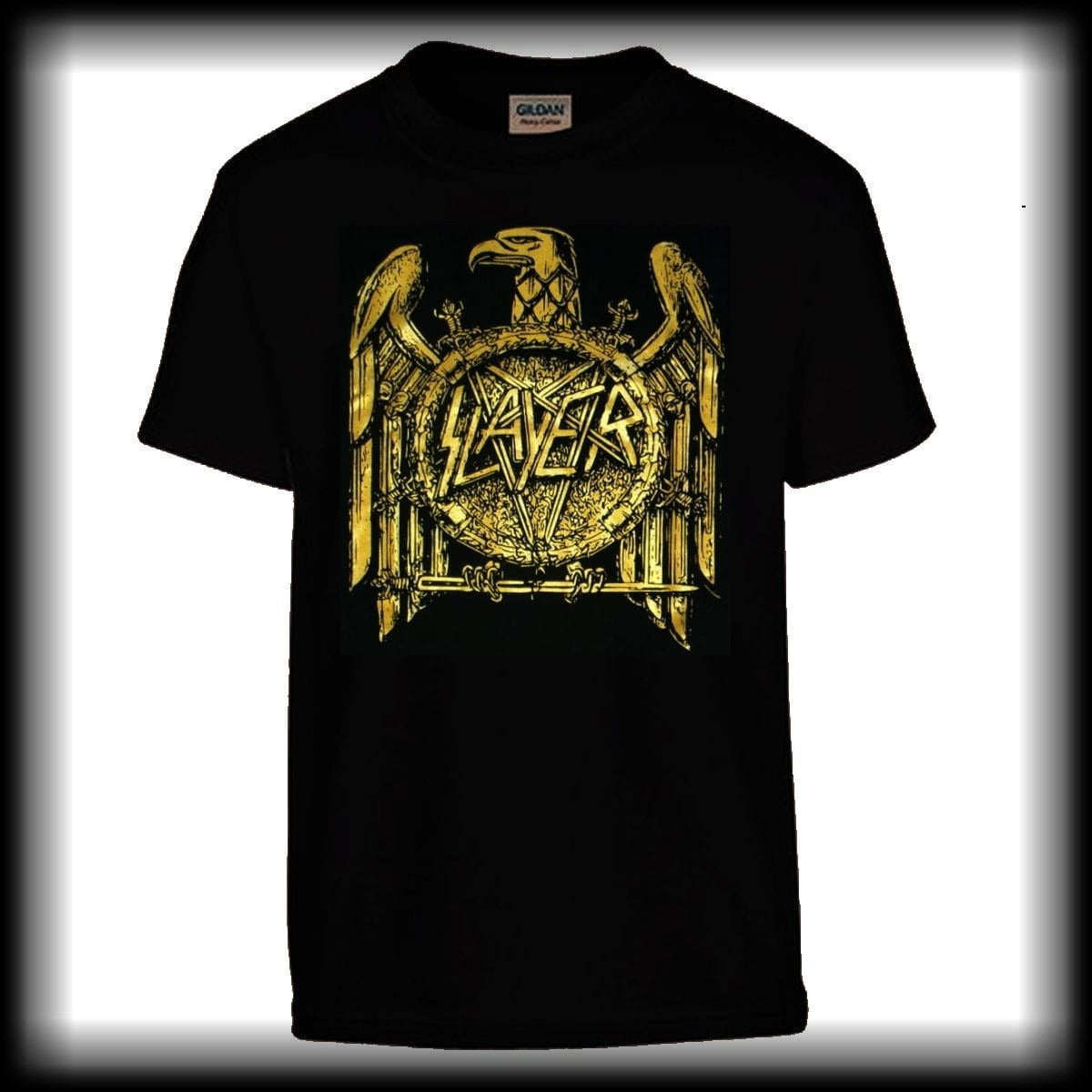 slayer-logo-gold-t-shirt-logo-dor-gildan-coton-noir image 1
