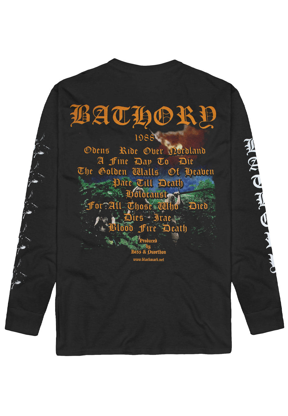 bathory-blood-fire-death-t-shirt-manche-longue-noir image 2