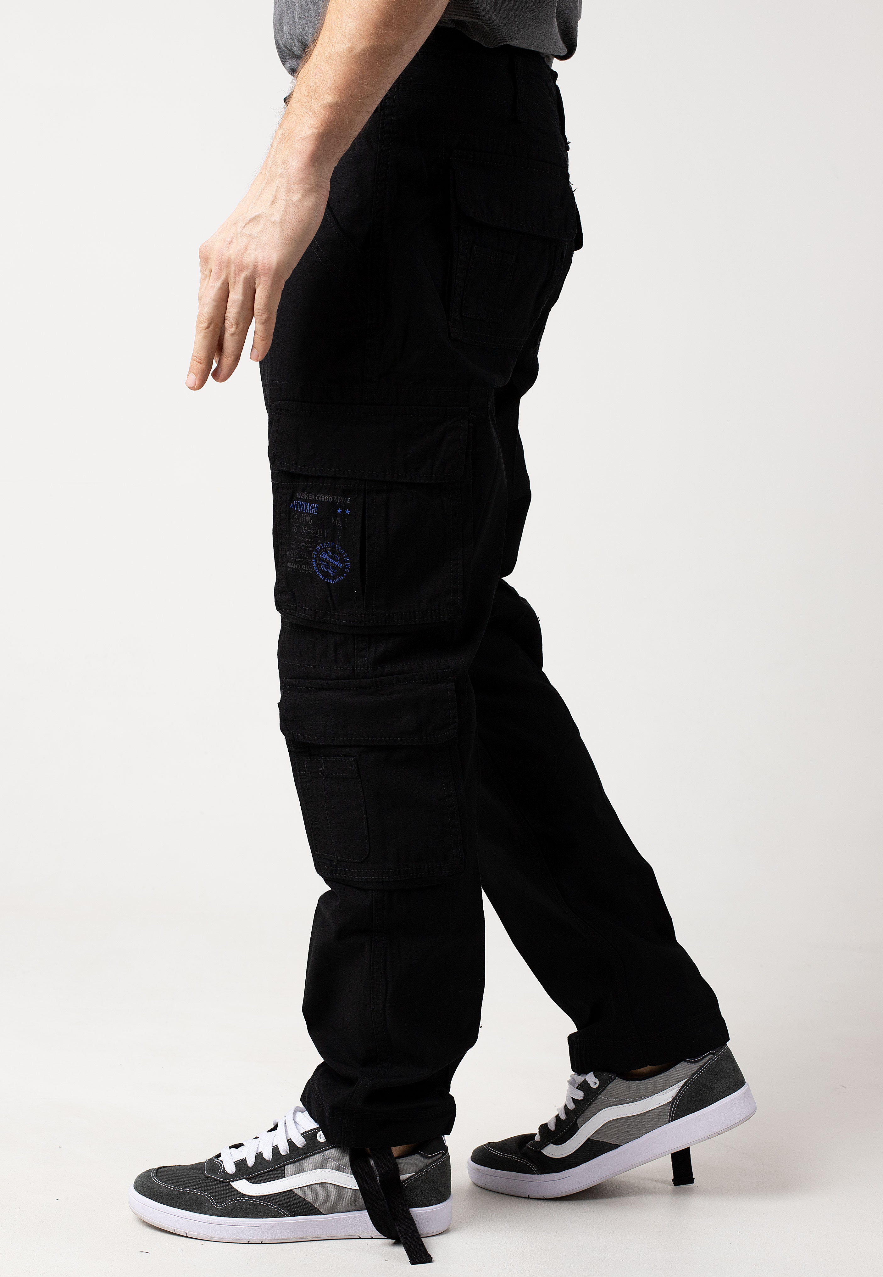 brandit-pure-slim-fit-pantalon-cargo-noir-homme image 3