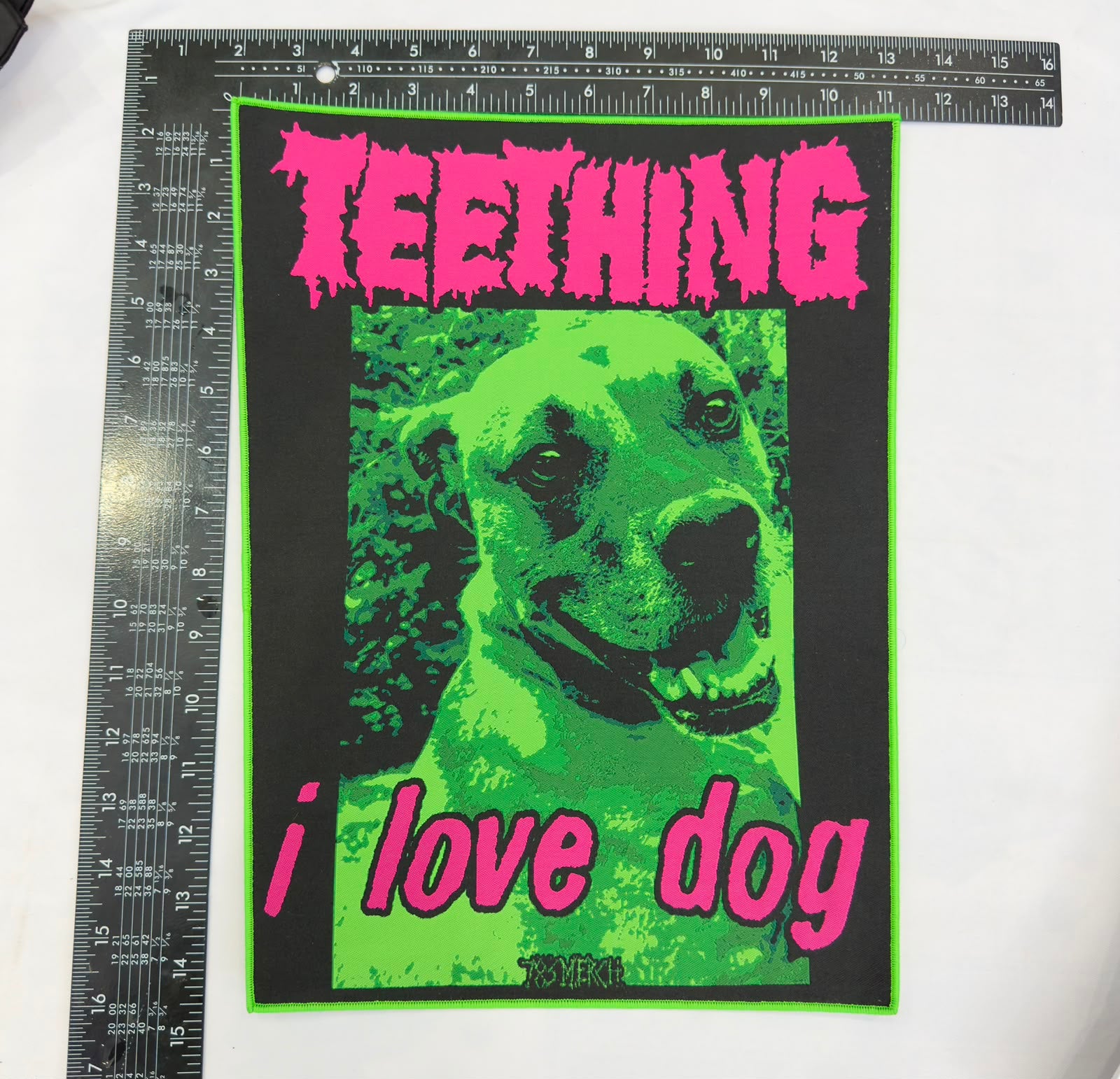 783punx-backpatch-teething-i-love-dog-cusson-dos-tiss-bordure-noire image 7