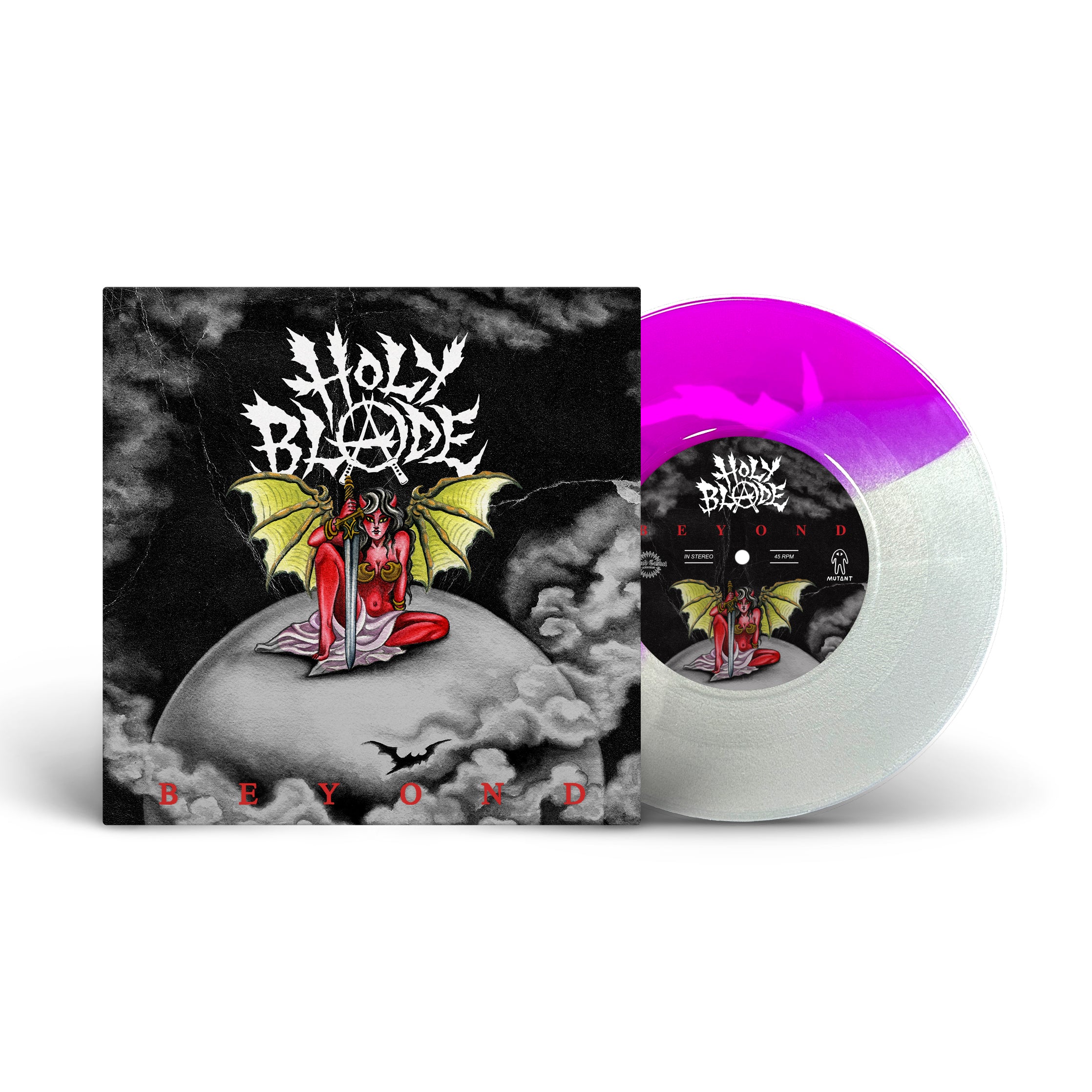 holy-blade-beyond-vinyle-7-split-orange-noir image 5