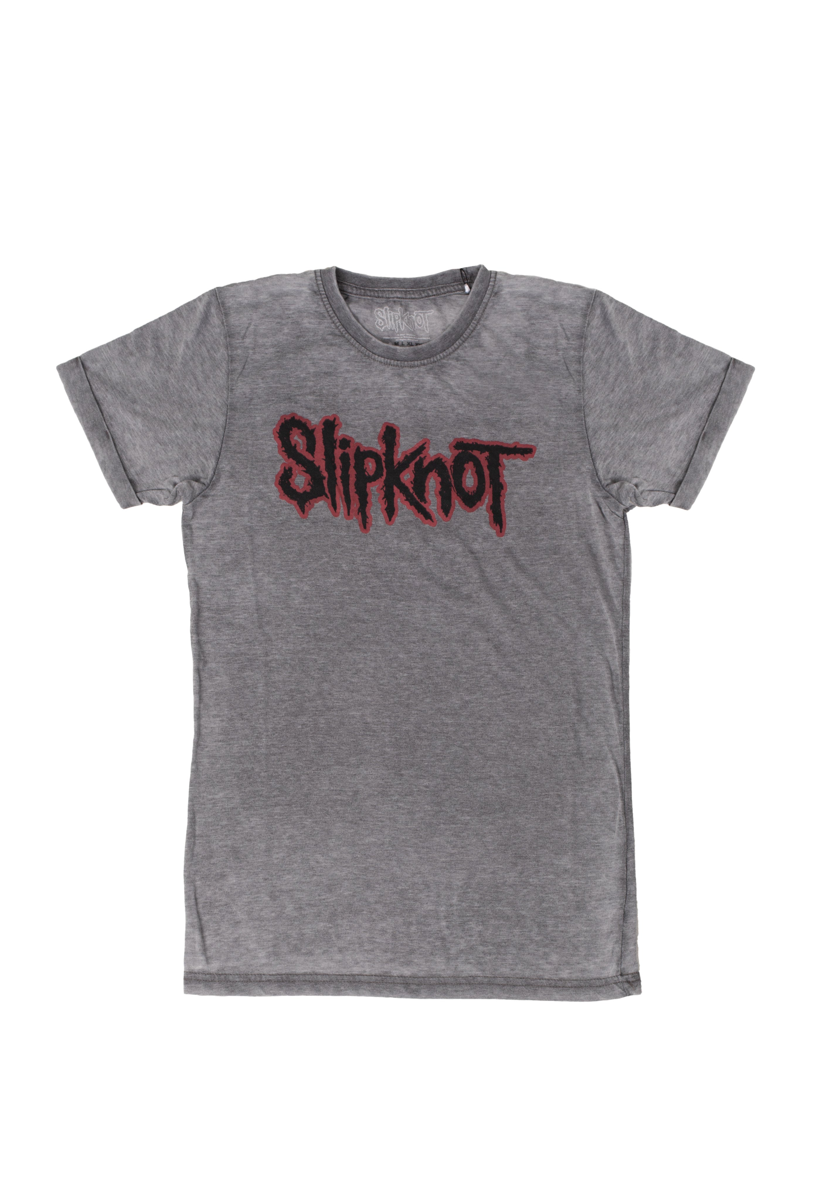 slipknot-red-logo-burnout-t-shirt-gris-homme image 1