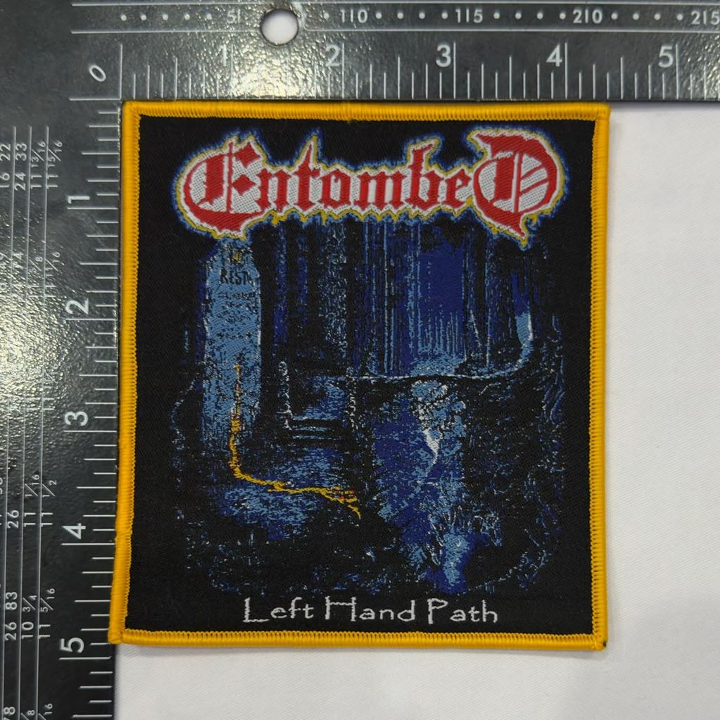 783punx-entombed-left-hand-path-patch-tiss-bordure-jaune image 3